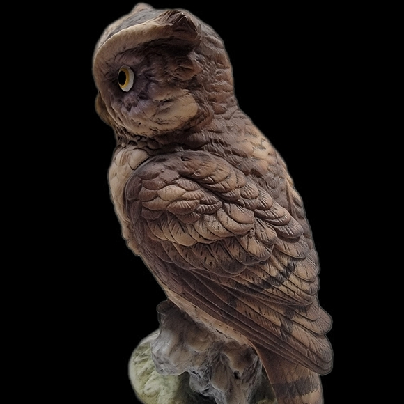 Vintage Lefton Owl Hand Painted Figurine Porcelain Bisque Japan KW866 6" - Picture 6 of 7